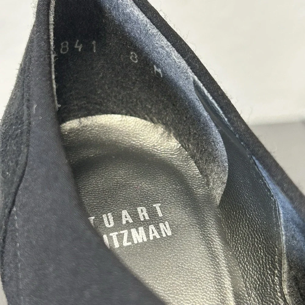 Stuart Weitzman Black Suede‎ Platform Stiletto Booties - Size 8M - Made in Spain